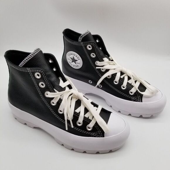 Converse Chuck Taylor Women Sneaker Size 8.5 CTAS Lugged Leather 567164C Black - Picture 3 of 8